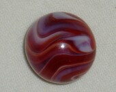CAC Toy Marble Striped Transparent, Christensen Agate, Electric Red and White, 11 16 quot , 1920 39 s, Free USA Shipping