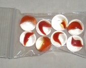 Vintage Banana Style Cat 39 s Eyes Marbles, Orange x 8, Jewelry and Artist Supply
