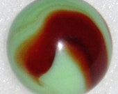 Akro Agate Corkscrew Marble, Red Green Prize Name, .680 quot 11 16 quot
