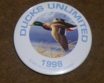 Ducks Unlimited Pinback, 1998, Mallard Drake, DU