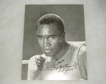 Autographed Photo, Sugar Ray Leonard, Boxing Memorabilia,  1980's, Free USA Shipping