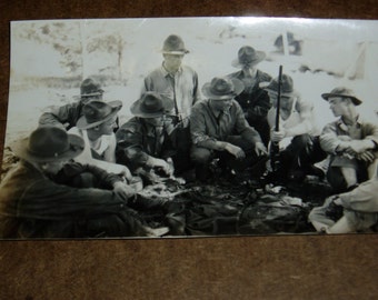 Vintage WWII Photo, Squad Training in Shotgun Disassembly