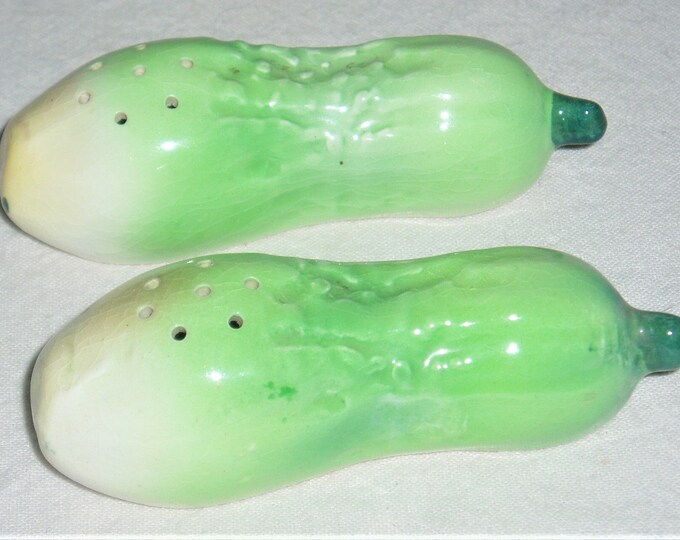 Vintage Cucumber Salt and Pepper Shakers Etsy