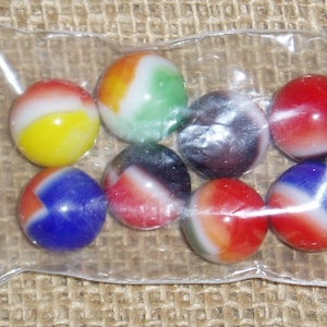 Vintage Marbles x 8, Vitro Agate &quot;All-Reds&quot;, circa 1960&#39;s