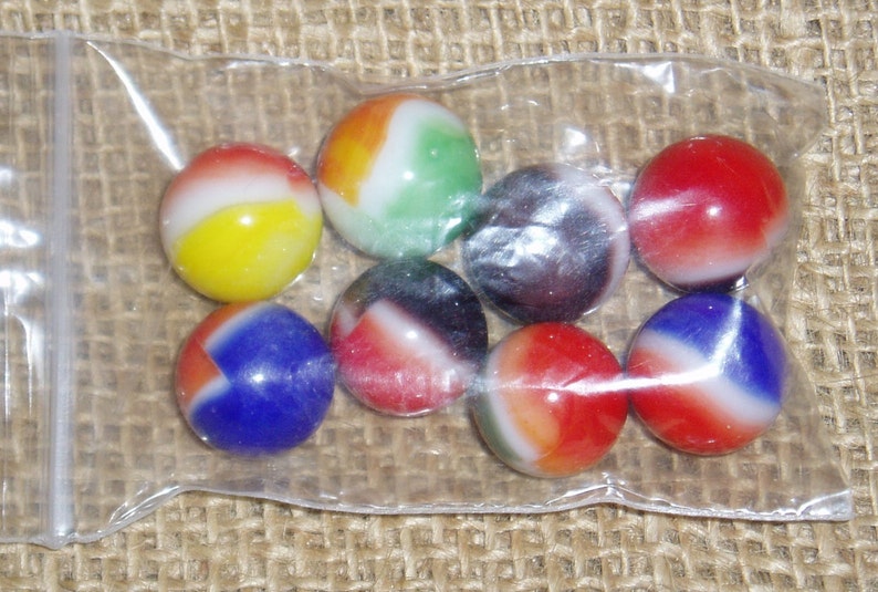 Vintage Marbles x 8, Vitro Agate All-Reds, circa 1960's image 1