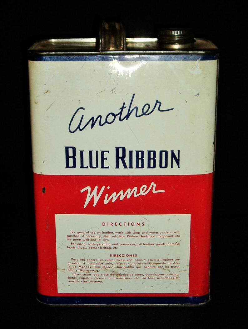 Vintage Tin, Blue Ribbon Neatsfoot Compound - Etsy