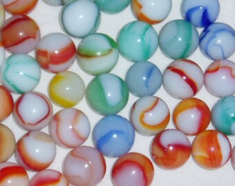 Peltier Marbles, Peltier Rainbo Baseball and Bloodies Types x 30, Mint