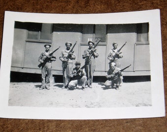 Vintage WWII Photo, Soldiers Showing Off Springfield Rifles