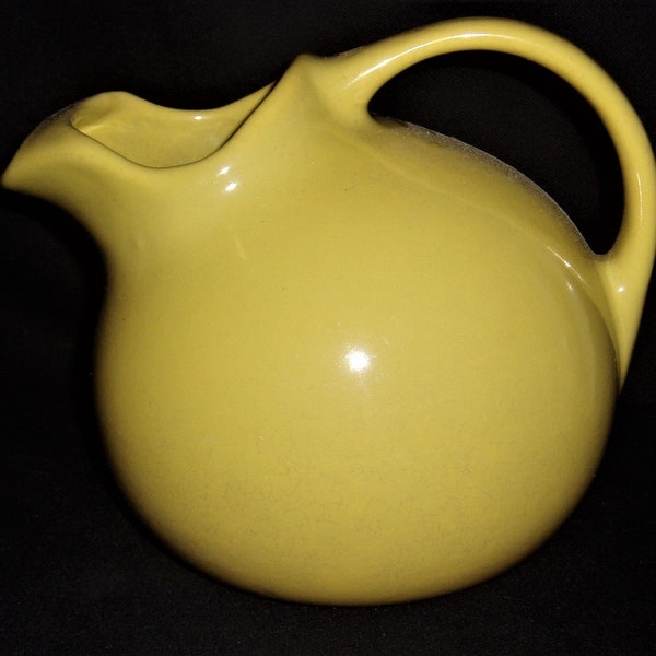 Vintage Ball Pitcher, Yellow Ceramic