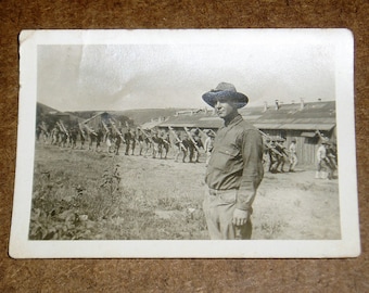 Vintage WWI Photo, Platoon on March