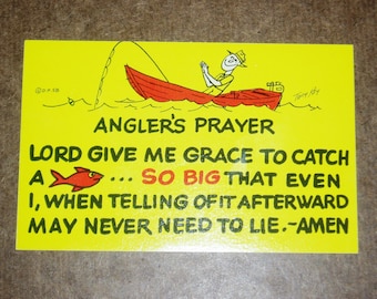 Humorous Fishing Postcard, Angler's Prayer