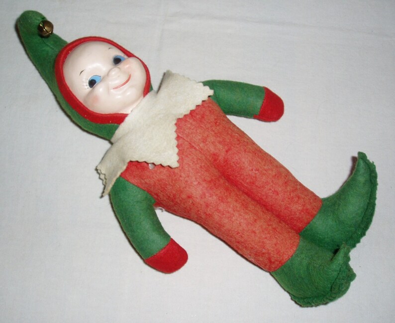 vintage christmas elf doll