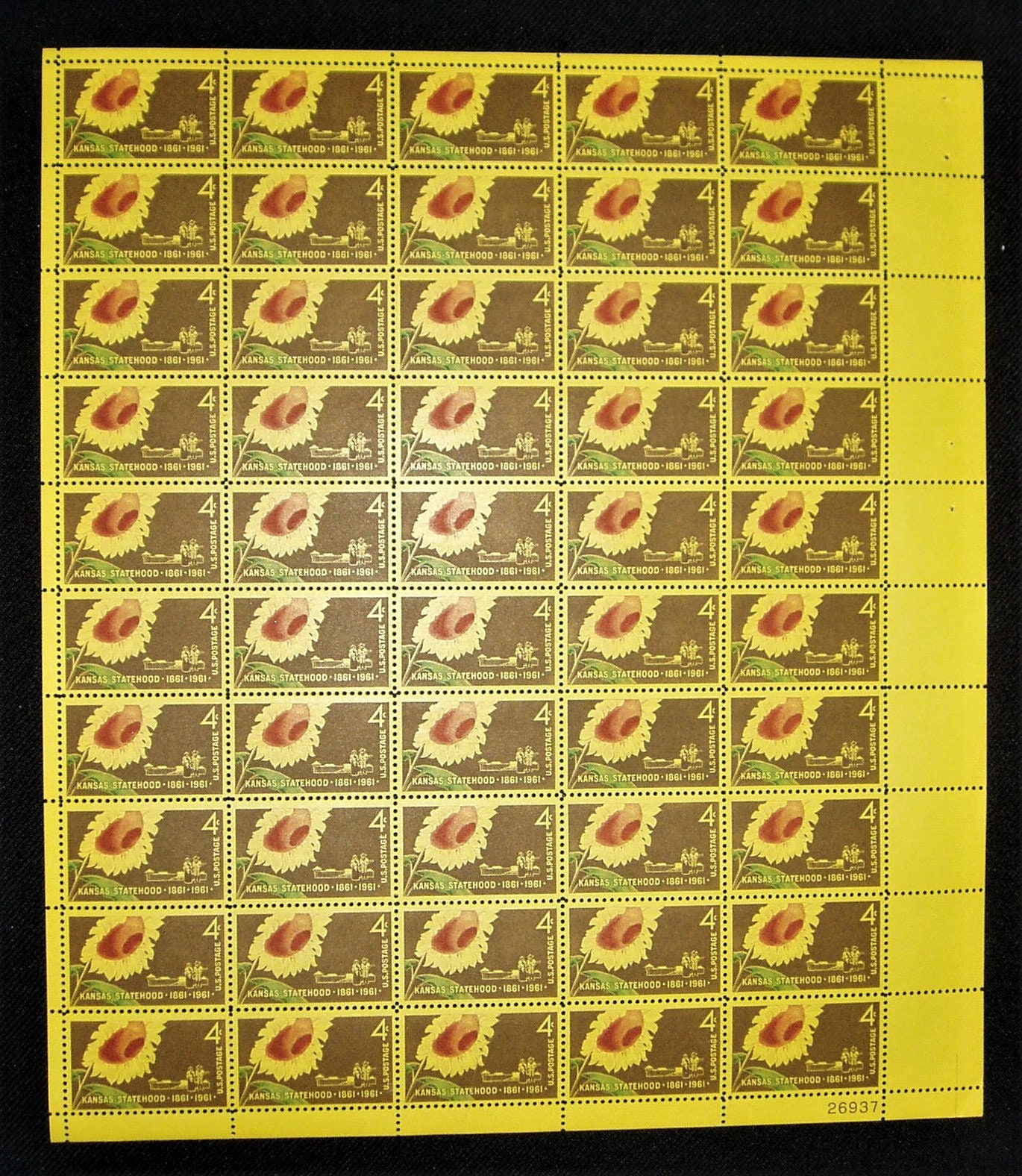 Hoja de sello mint 4c Estado de Kansas catálogo de Scott Etsy