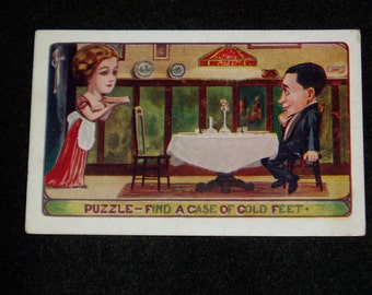 Antique Vintage Postcard 3, Artist Signed, C. Ryan, Puzzle Series