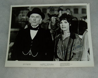 Rare Double Autograph, Signed Picture, Harry Morgan & Suzanne Pleshette, COA, 1970's