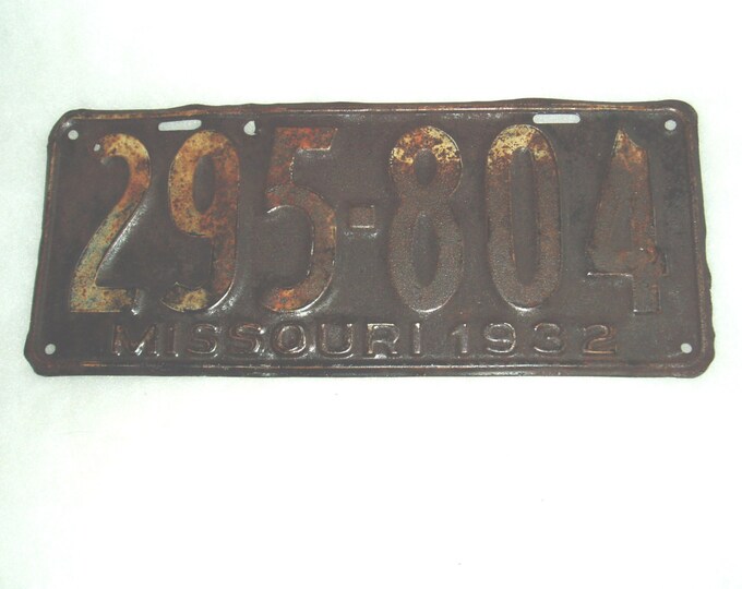 1932 Car License Plate, Missouri - Etsy