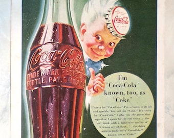 1942年 第二次世界大戦 コカコーラ ヴィンテージ広告 コーラボトル