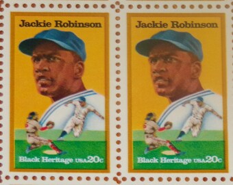 Jackie Robinson Stamp Sheet: 1982 Black Heritage Baseball, Scott Catalog #2016, Add. Sheets Ship Free
