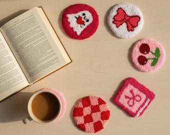 Handmade Quilted Mug Rug – Cotton Fabric Coaster, Coffee Mat, Drink Coaster, Small Quilted Gift