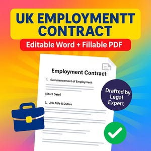 UK Employment Contract Template: Editable Word & Fillable PDF