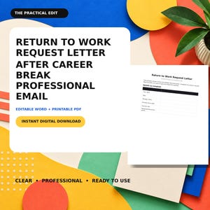 Prośba o powrót do pracy po przerwie w karierze. Edytowalny plik Word i PDF. Profesjonalny e-mail.
