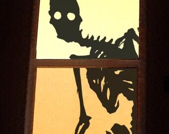 55" Tall Scary Skeleton Silhouette Template: DIY Halloween Window Decor (PDF Pattern)