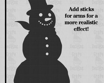 4ft, 6ft 8ft Snowman Templates when made. Printable trace and Cut Christmas Silhouette Decor