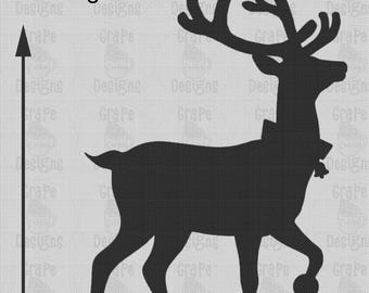 5.5ft Tall Male Reindeer Template when made. Printable trace and Cut Christmas Silhouette Decor Templates / Stencils. PDF