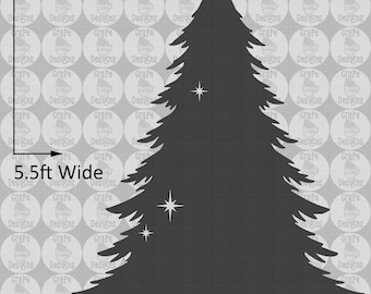 7ft Christmas Tree Template when made. Printable trace and Cut Christmas Silhouette Decor Templates / Stencils. PDF