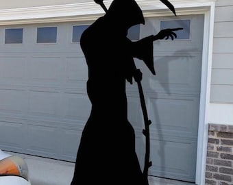 8ft Grim Reaper Template. Printable Trace And Cut Halloween Silhouette Outdoor Halloween Stencil Yard Decor Halloween