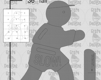 35" x 24" Children at Play sign when made. Printable trace Cut Children Playing Silhouette Decoration Template  PDF Fun project