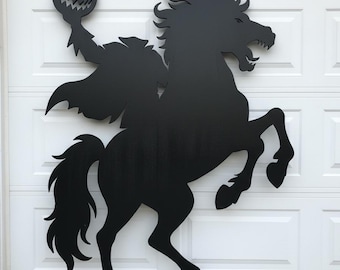 8ft Headless Horseman Template when made. Printable trace and Cut Halloween Silhouette Decor Templates / Stencils. PDF
