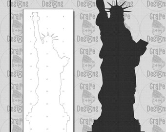8ft Tall Statue Of Liberty Template when made. Printable trace and Cut July 4th Silhouette Decor Templates / Stencils. PDF