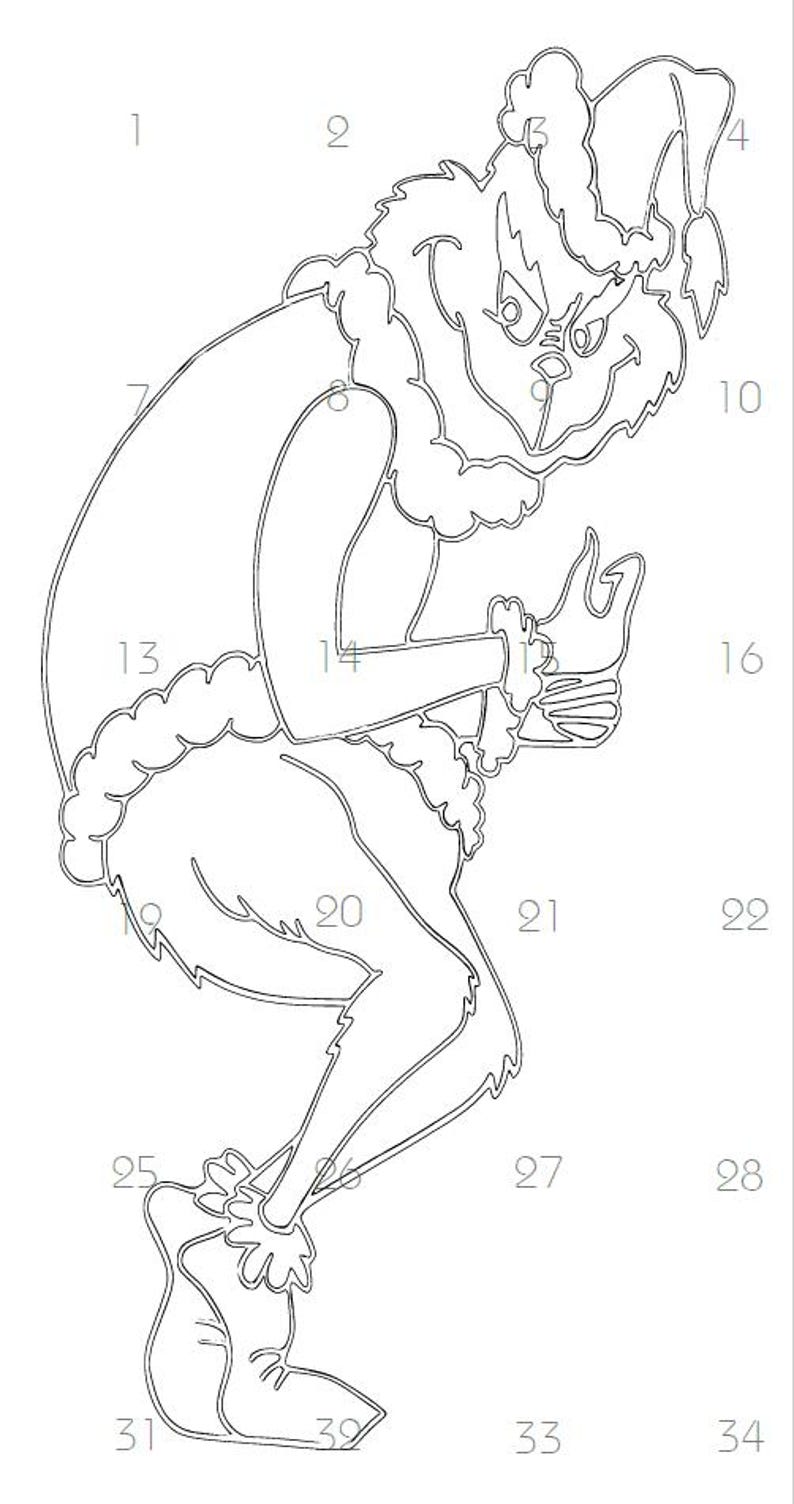 5ft Grinch Stealing Lights Template When Created. Printable Trace and