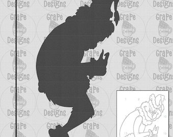 5ft  Tall Grinch Stealing Lights Template when created. Printable trace and Cut Christmas Silhouette Decoration Template / Stencil. Easy PDF