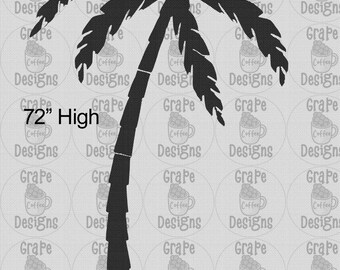 Palm Tree Template when made. Printable trace and Cut Palm Tree  Silhouette Decor Templates / Stencils. PDF