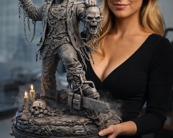 Masked Camp Slasher STL File – Horror Killer Statue 3D Print Model – Gothic Collectible Figurine – Halloween Decor STL