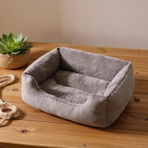 Plush Cat Bed | Soft Dog Bed | Comfortable Warm Pet Basket Cushion for Deep Sleep & Anti-Anxiety | Washable Cozy Pet Nest | Small Medium Lar