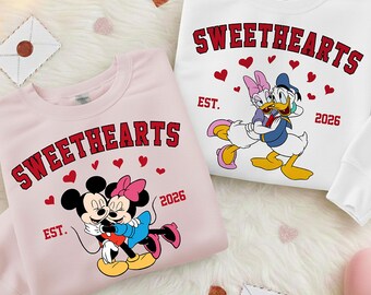 Moletom fofo da Disneyland, Moletom de casal Mickey e Minnie, Camiseta Namorados 2026, Camiseta de casal Stitch, Presente de Dia dos Namorados