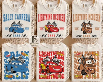 Disney Cars Shirt, Pixar Lightning McQueen Tee, Tow Mater Sally Carrera Sweatshirt, Family Matching Disneyland Vacation Shirt