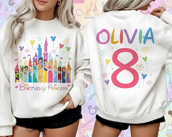 Custom Birthday Princess Shirt, Disney Castle Fourth Birthday Tee, Four Ever a Princess Sweatshirt, Disneyland Birthday Trip Shirt