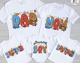 Custom Disney Cars Family Shirt, Lightning McQueen Birthday Tee, Pixar Race Car Party Sweatshirt, Mama Dada Matching Birthday Gift
