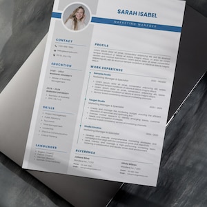 Modern Professional Resume Template: Editable CV, ATS Friendly (Word & Canva)
