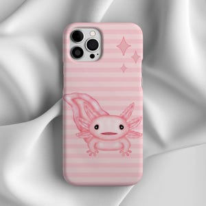 Pink Axolotl iPhone Case, Cute Animal Phone Cover