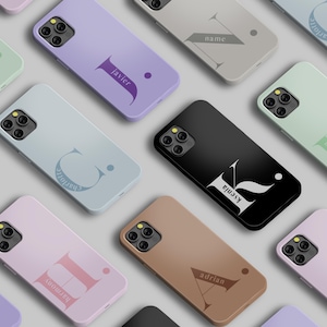 Custom Initial & Name Personalized Protective Cover, Modern Design Custom Phone Cover