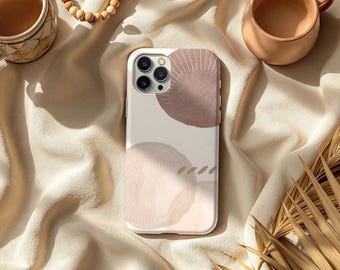 Neutral Boho iPhone Case, Aesthetic Samsung Cover, Soft Beige Minimalist Phone Shell