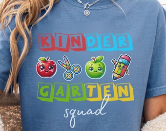 Personalized Kindergarten Teacher Shirt, Custom Name School Tee, Comfort Colors Back To School Gift