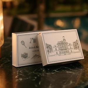 Personalized Wedding Matchboxes: Custom Design, Colored Match Tips