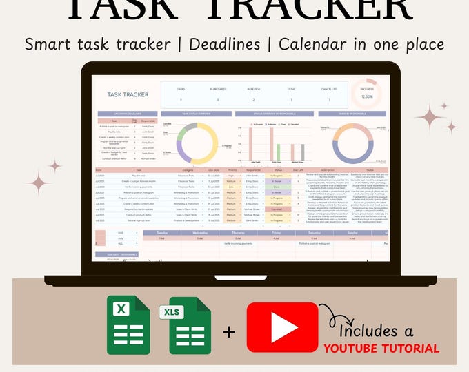Task Tracker Google Sheets Excel Task Tracker Spreadsheet to Do List ...