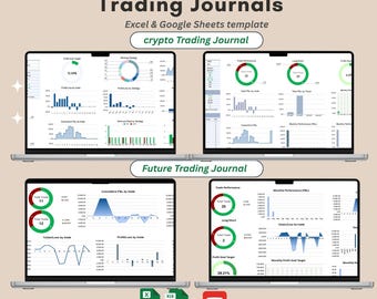 Trading Journal trade Crypto and Futures Trading Options Trading Journal investment planner | Google sheet Excel Spreadsheet